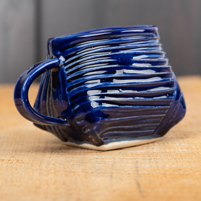 Cobalt Line and Dot Mug, Lynn Wood, porcelain, Plum Bottom Gallery