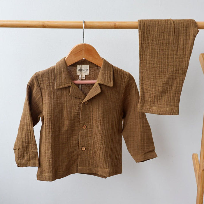 Cocoa Delight Organic Muslin Cotton Full Sleeve Set (6 Months – 4 Years)