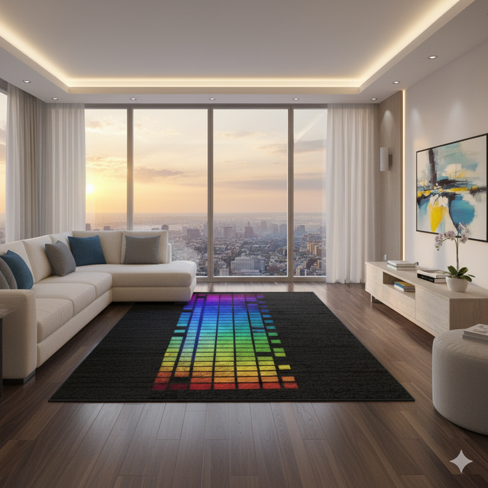 Colorful Sound Spectrum Area Rug