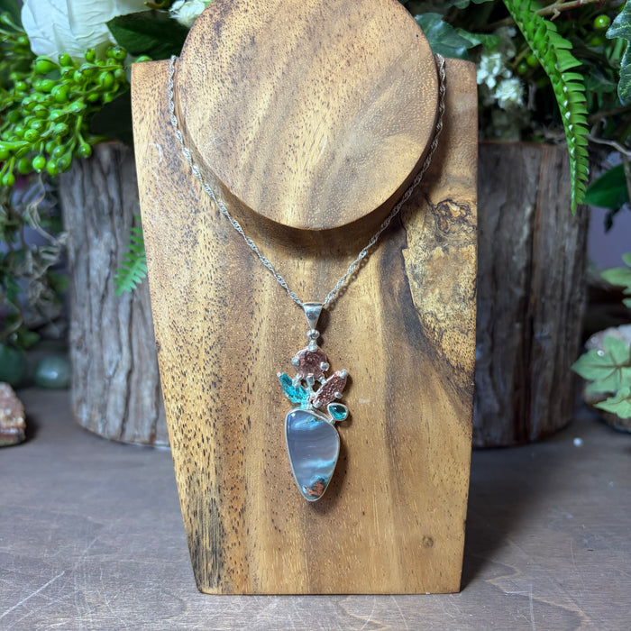 Copper Agate w/ Gem Silica Pendant