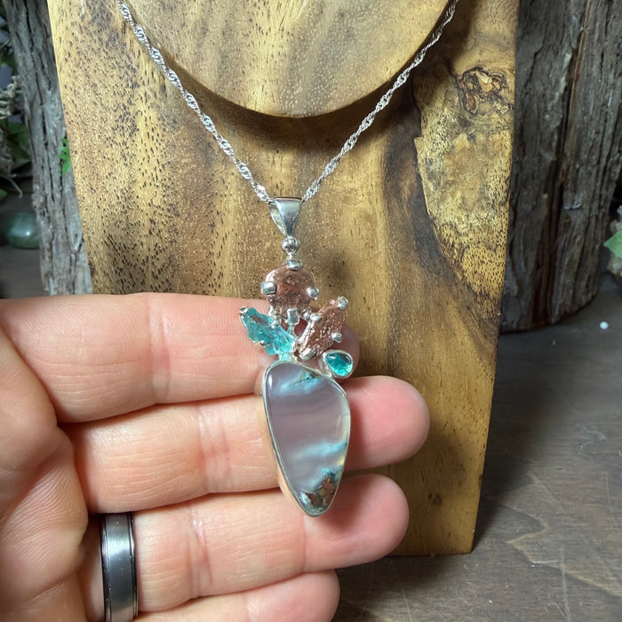 Copper Agate w/ Gem Silica Pendant