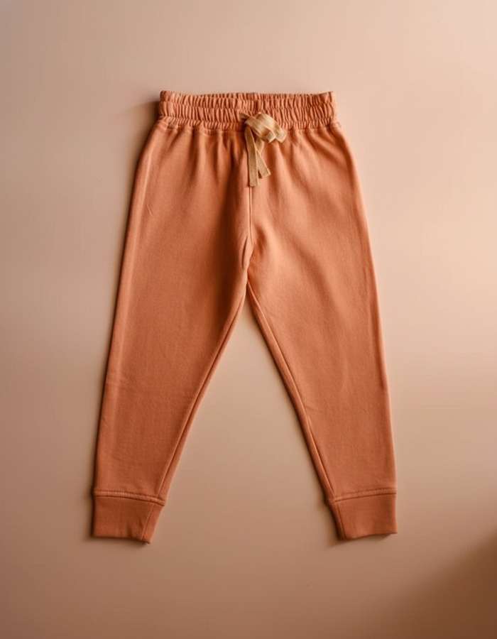 Coral Beige Organic Cotton Fleece Hoodie and Jogger Set (6 Months – 5 Years)