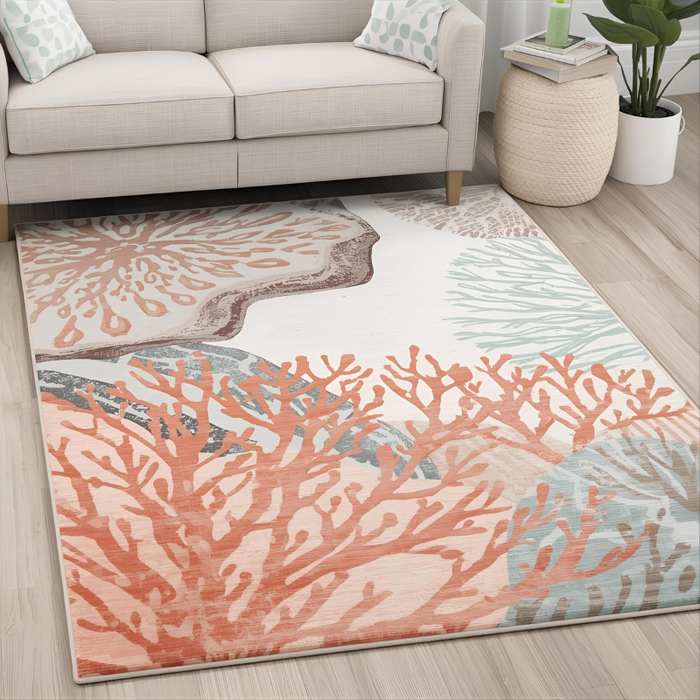 Coral Reef Abstract Area Rug