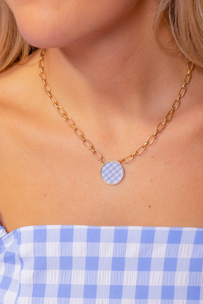 Corrie Gingham Pendant Necklace - FINAL SALE
