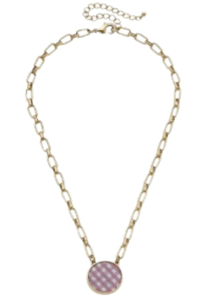 Corrie Gingham Pendant Necklace - FINAL SALE