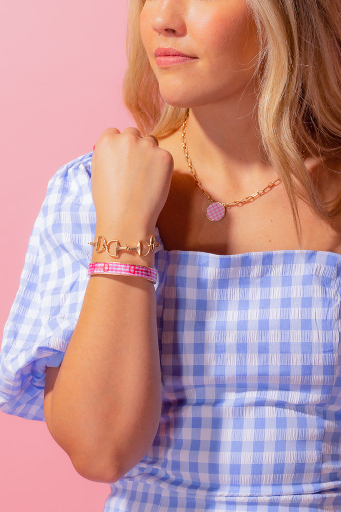 Corrie Gingham Pendant Necklace - FINAL SALE