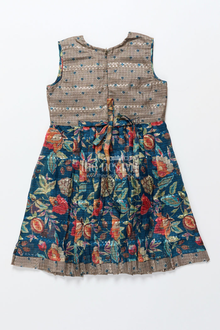 The Nesavu Girls Cotton Frock Cotton Frock for Toddler Girls with Embroidery for School Functions and Casual Occasions Nesavu Nesavu toddler girls cotton frock sequin embroidery  ideal ethnic school events outings
