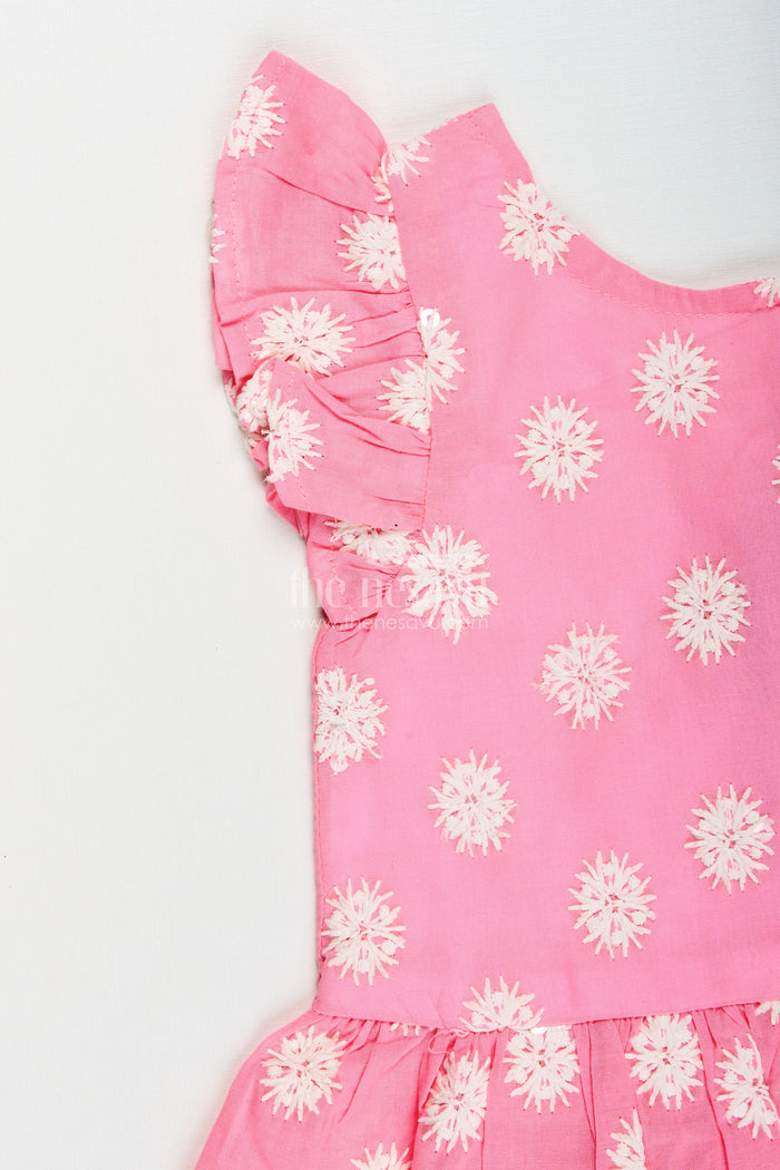 The Nesavu Girls Co-Ord Sets Cotton Plazo Set for Girls with Chikankari Embroidery for Casual Festive Wear Nesavu Nesavu girls cotton plazo set chikankari embroidery  ideal poojas summer festivals