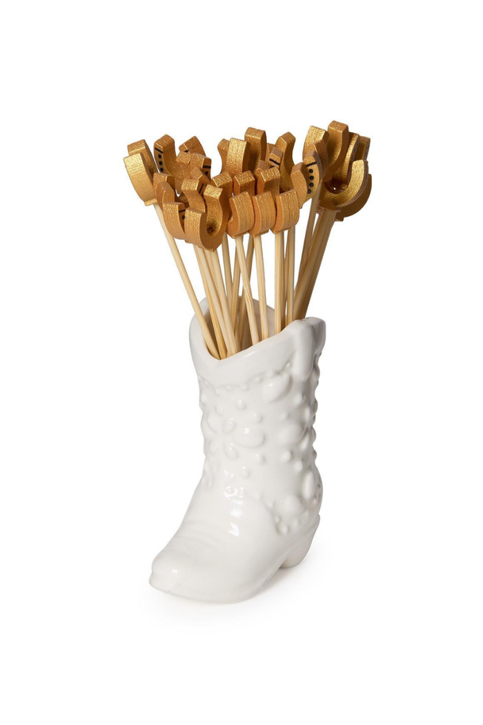 Cowboy Boot with Cocktail Picks