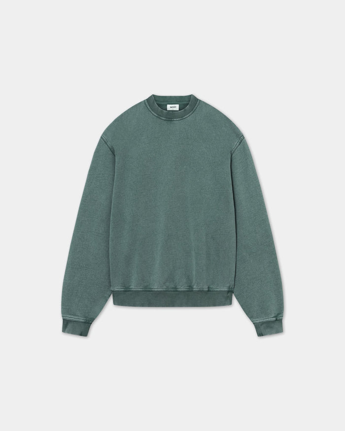 Crewneck Oversize, Women - Acid wash - Dark Sage