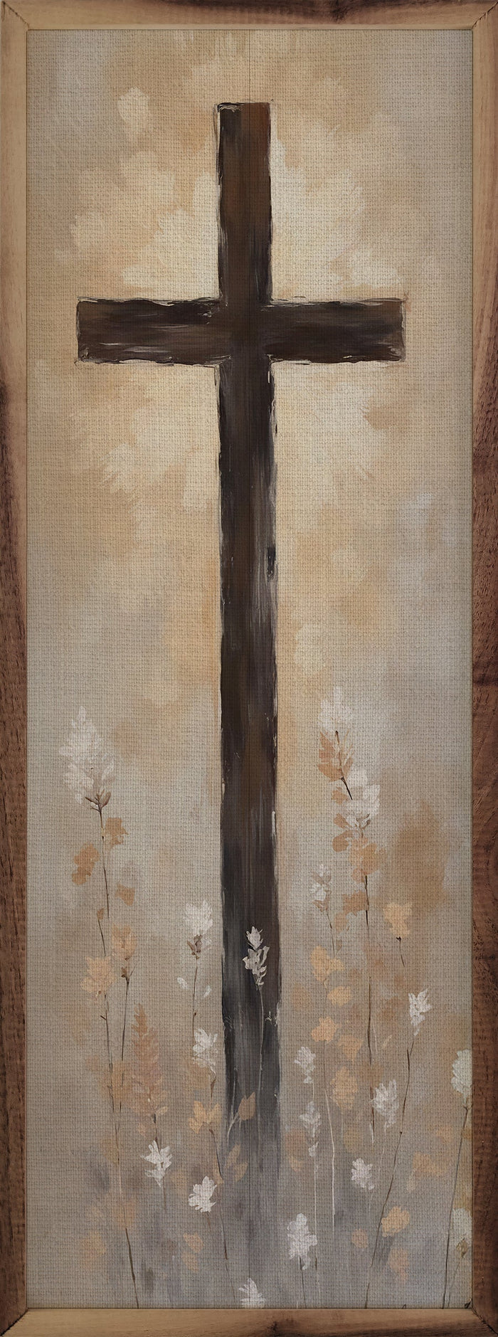 Cross With Flowers Sign