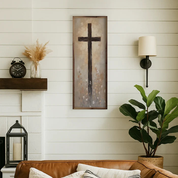 Cross With Flowers Sign