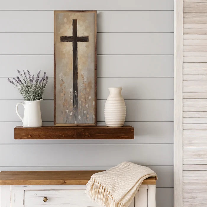 Cross With Flowers Sign