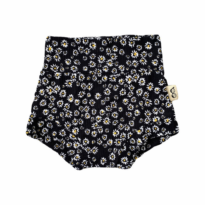 Dainty Daisies on Black Rib Bummies and/or Headbands