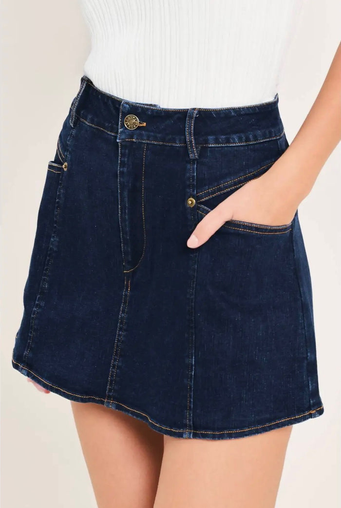 Denim Skort- Dark Indigo