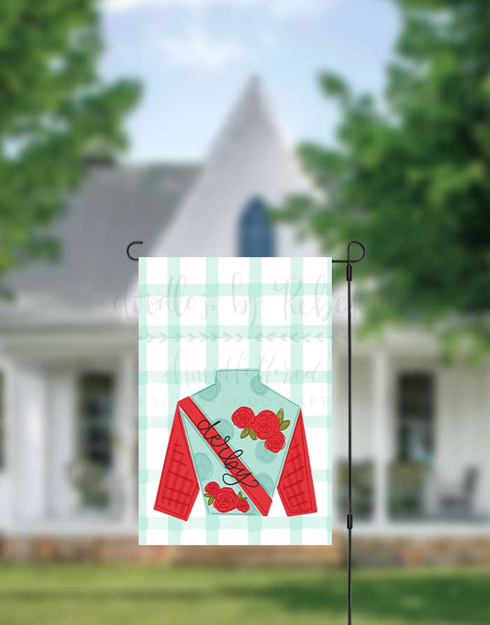 Derby Silk with Roses Garden Flag - Garden Flag