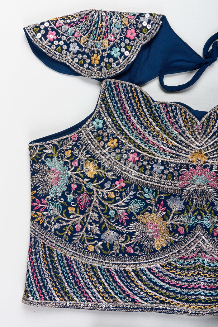 The Nesavu Girls Lehenga Choli Designer Lehenga Choli for Girls for Weddings and Grand Events Nesavu Nesavu designer lehenga choli girls chiffon embroidery weddings festive functions