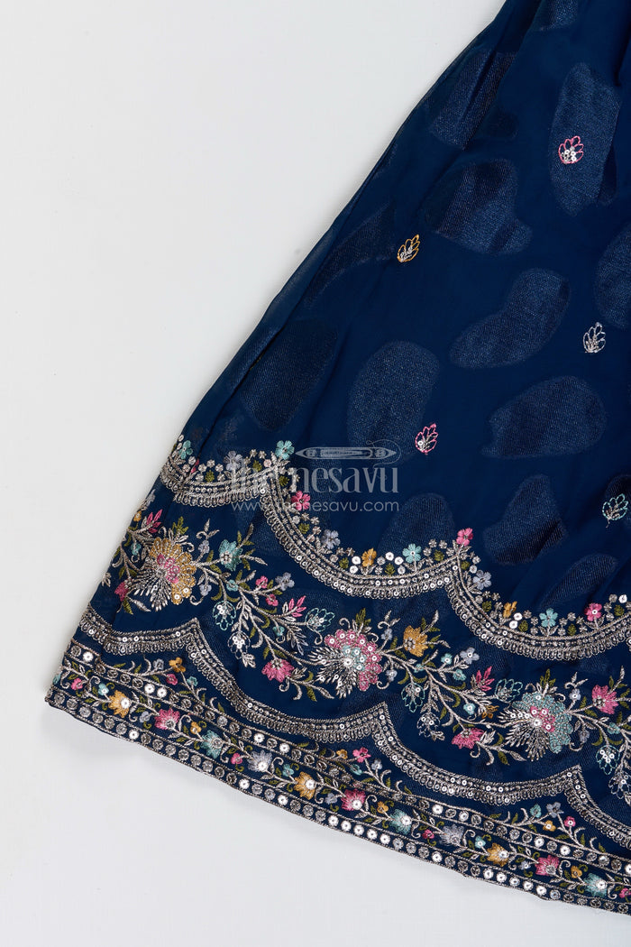 The Nesavu Girls Lehenga Choli Designer Lehenga Choli for Girls for Weddings and Grand Events Nesavu Nesavu designer lehenga choli girls chiffon embroidery weddings festive functions