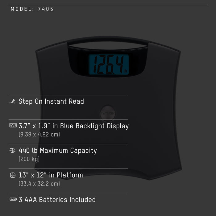 Digital Bathroom Scale with Extra Large Backlit Display