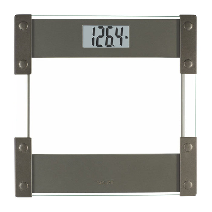 Digital glass bathroom scale with hinge design and central display