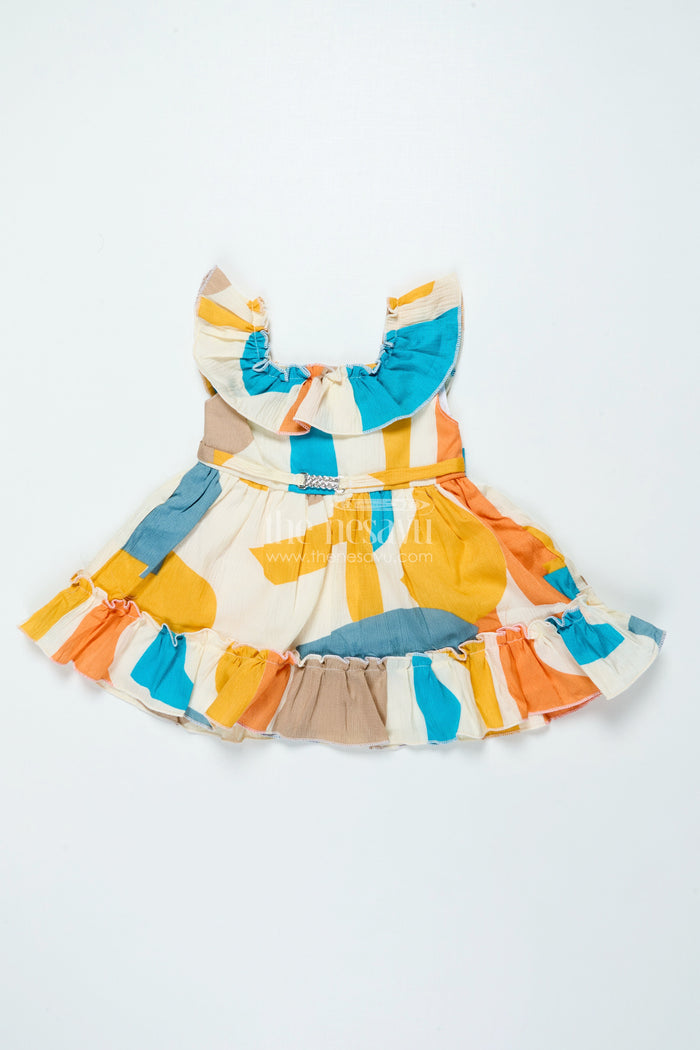 The Nesavu Baby Frocks Digital Print Baby Frock for Festivals and Playful Celebrations Nesavu 14 (6M) / Multicolor BFJ868B-14 Nesavu digital print georgette frock baby girls festivals parties joyful family gatherings