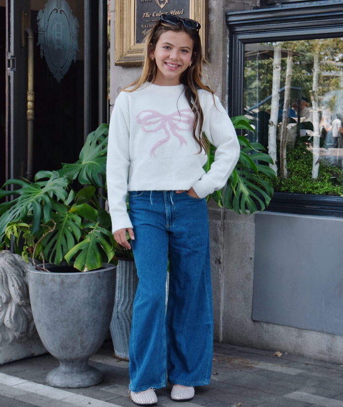 DL1961 Girls Frankie Denim Dream Aura Low Slung Wide Leg Jeans Girls Denim DL1961 Denim Y/S (7/8)