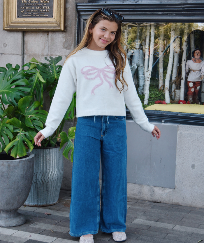DL1961 Girls Frankie Denim Dream Aura Low Slung Wide Leg Jeans Girls Denim DL1961