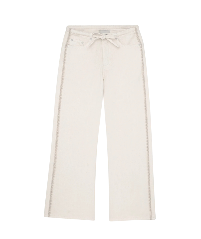 DL1961 Girls Frankie Lace Sugar Cookie Aura Low Slung Wide Leg Jeans Girls Denim DL1961