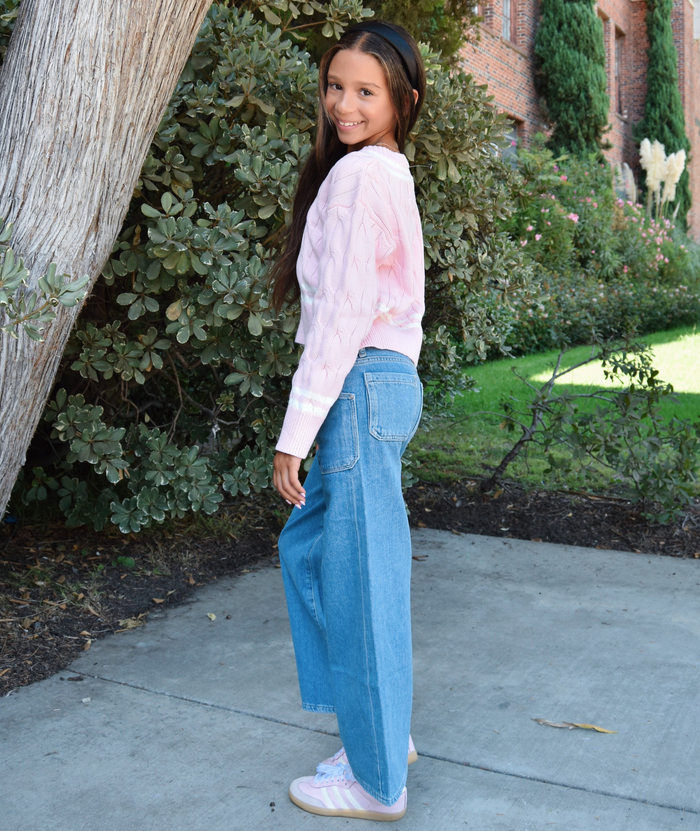 DL1961 Girls Lily Skyfade Aura Wide Leg Jeans Girls Denim DL1961