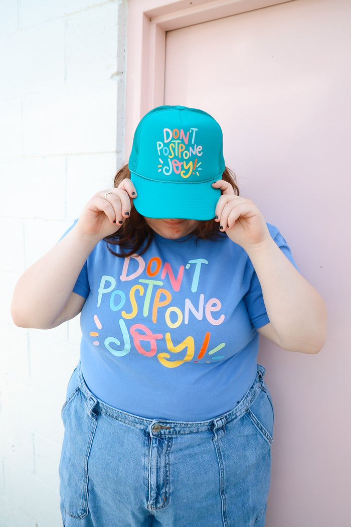 Don't Postpone Joy Tee Flo Blue
