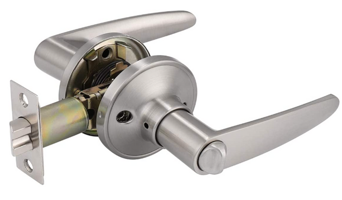Door Lever , Circle Style , Privacy , Brushed Nickel