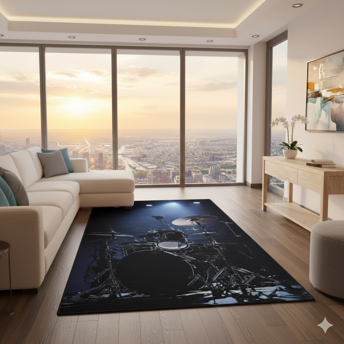 Drum Set Shadow Area Rug