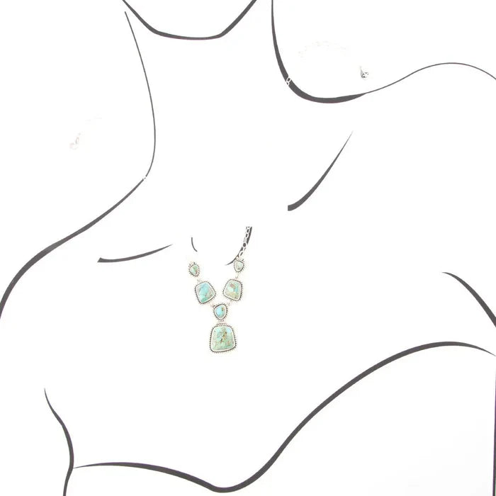 Earth and Sky Turquoise and Sterling Silver Necklace