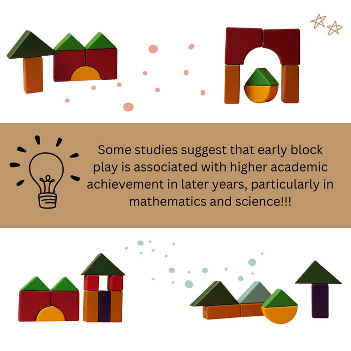 Earthy Rhythm - Set of Wooden Building Blocks set | Geometric Blocks (6 Months+)