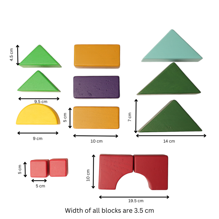 Earthy Rhythm - Set of Wooden Building Blocks set | Geometric Blocks (6 Months+)