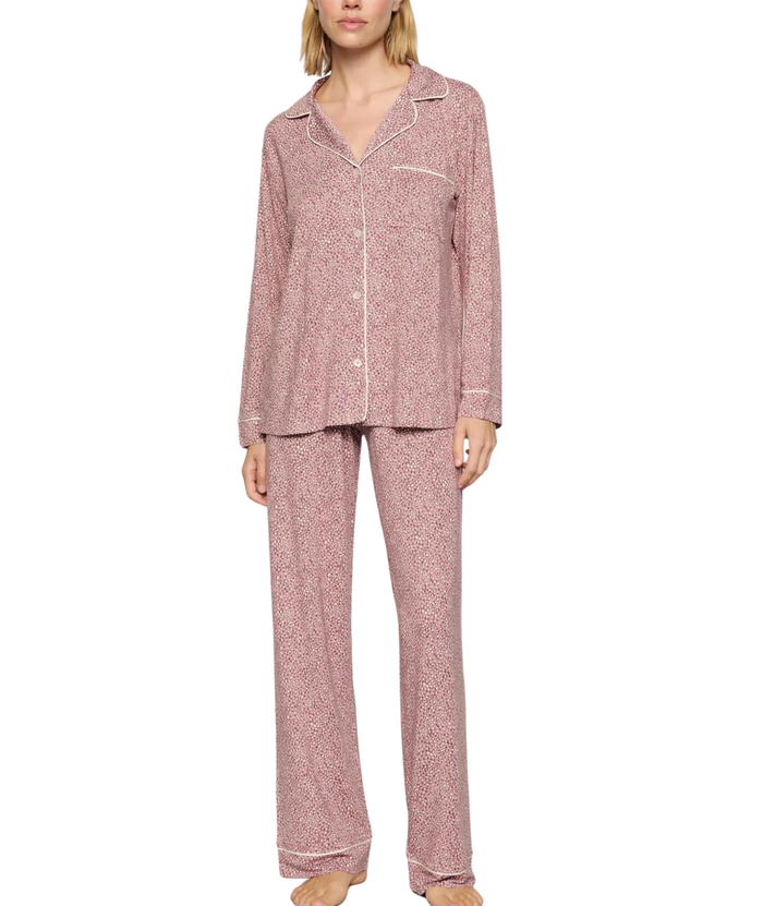 Eberjey Women Gisele Printed Long PJ Set Animal Instinct Woodrose/Ivory Accessories Eberjey Multi Juniors/Women XXS