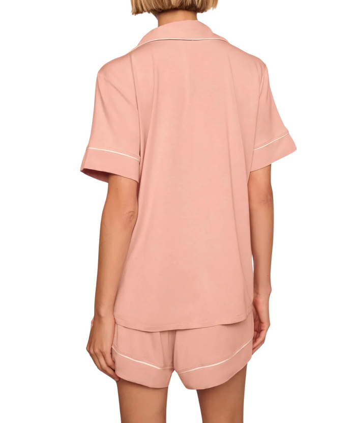 Eberjey Women Gisele Relaxed Short PJ Set Velvet Pink/Ivory Accessories Eberjey