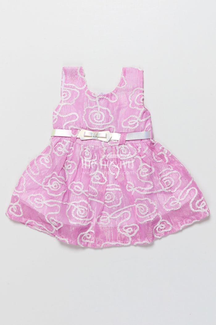 The Nesavu Girls Cotton Frock Embroidered Cotton Frock for Baby Girls for Birthday and Daily Wear Nesavu 14 (6M) / Purple GFC1834C-14 Nesavu embroidered cotton frock baby girls organza overlay party-ready finish