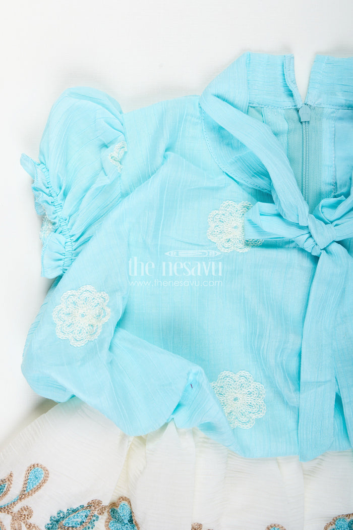 The Nesavu Embroidered frock for toddler girls for birthday and photo day Nesavu Nesavu toddler girl frock embroidery birthdays special occasions