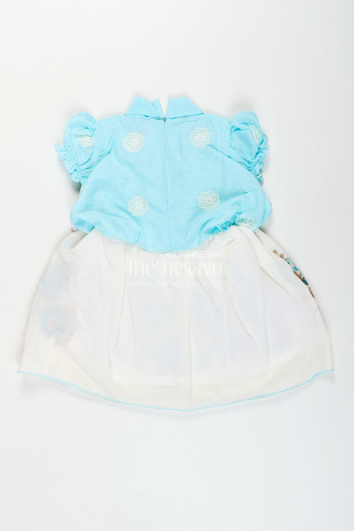 The Nesavu Embroidered frock for toddler girls for birthday and photo day Nesavu Nesavu toddler girl frock embroidery birthdays special occasions