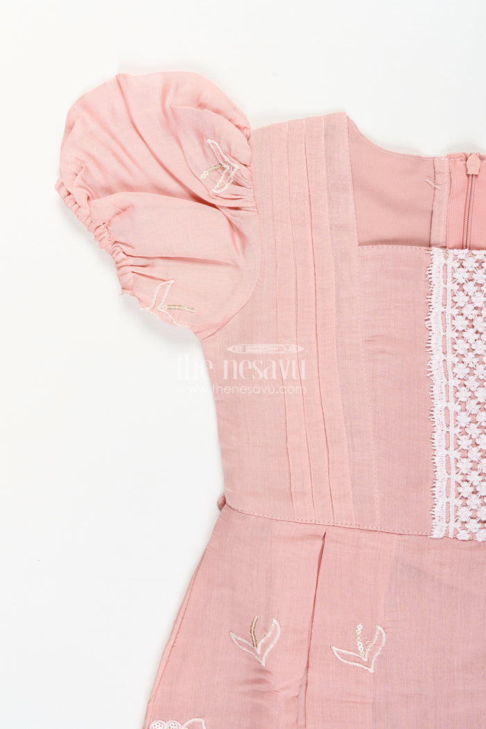 The Nesavu Embroidered frock for toddler girls for birthdays and special outings Nesavu Nesavu toddler girl frock embroidery birthdays indoor festive occasions