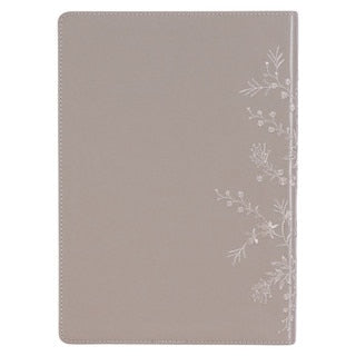 Embroidered Taupe Faux Leather Spiritual Growth Bible