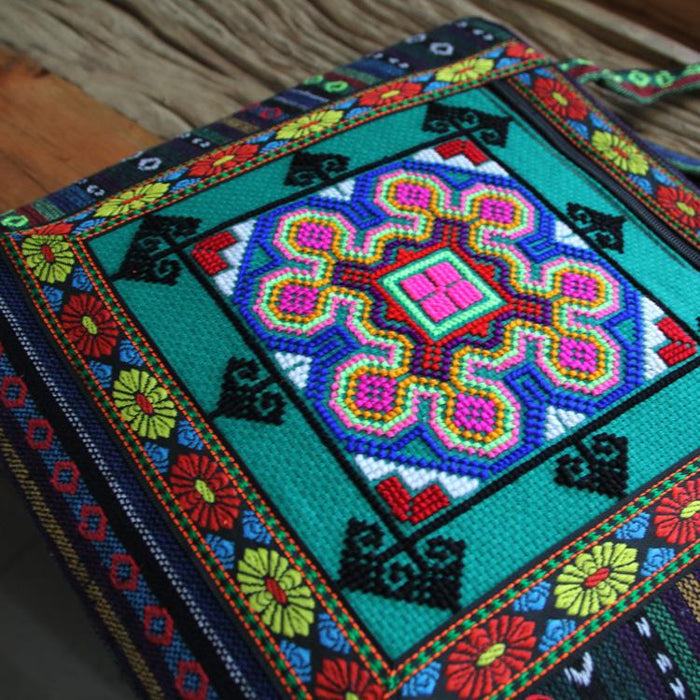 embroidery bag women's shoulder bag  national style bag cross stitch new cloth handbag