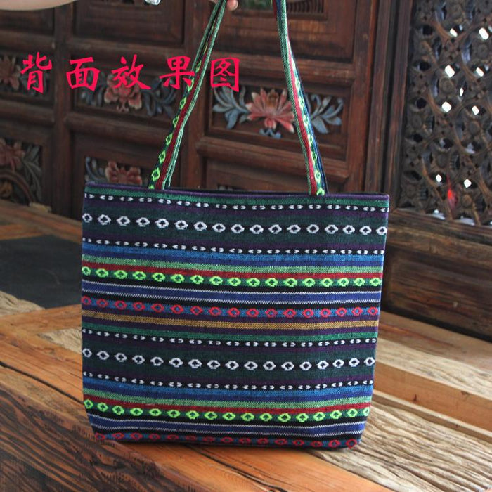 embroidery bag women's shoulder bag  national style bag cross stitch new cloth handbag