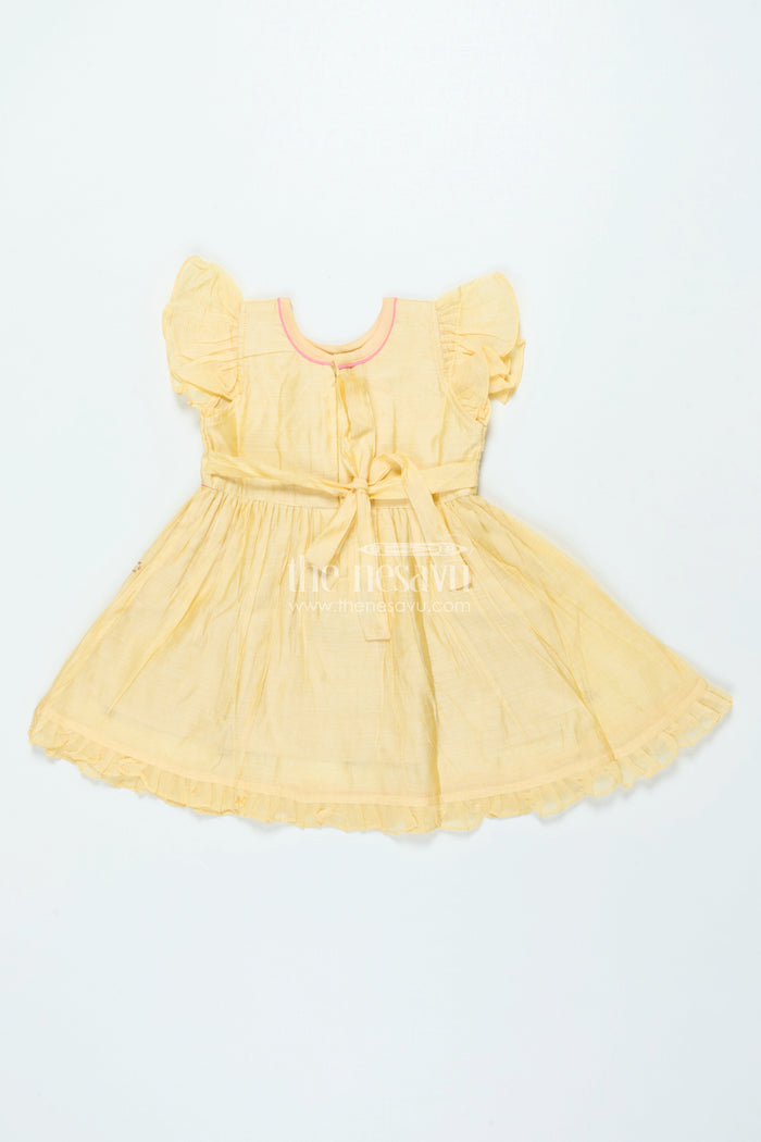 The Nesavu Girls Chanderi Frock Ethnic Chanderi Frock for Baby Girls for Poojas and Birthday Functions Nesavu Nesavu ethnic chanderi cotton frock baby girls poojas birthdays temple functions