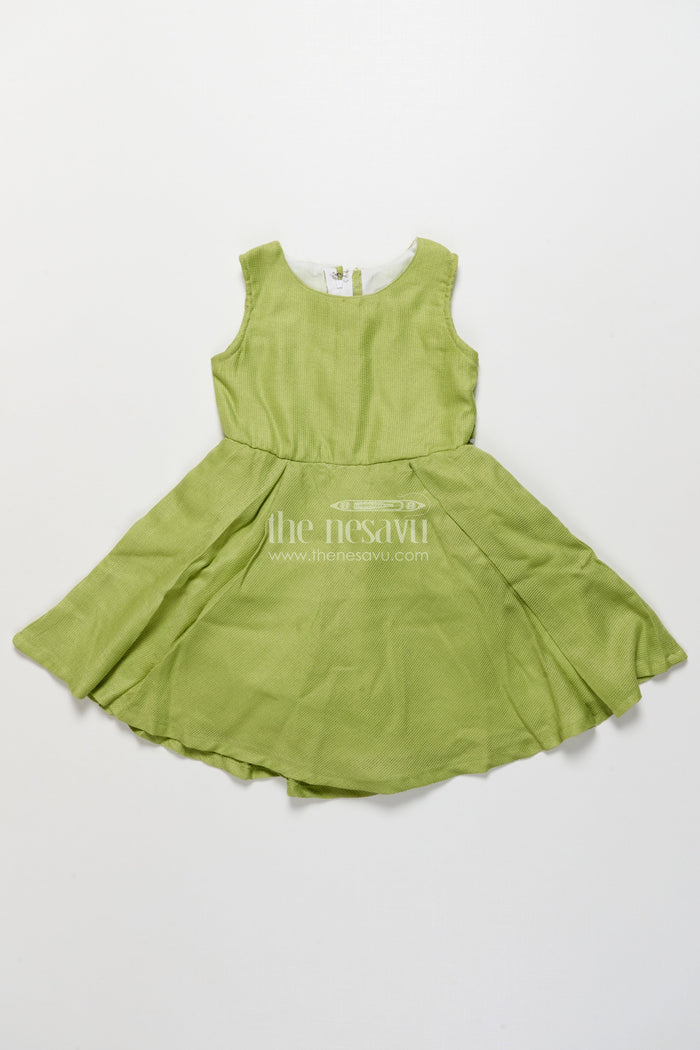 The Nesavu Girls Cotton Frock Ethnic Cotton Frock with Jacket for Girls Attending Family Functions Nesavu Nesavu ethnic cotton frock embroidery jacket girls  ideal temple visits festive family events