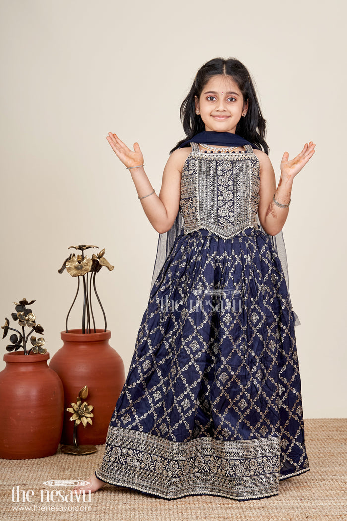 The Nesavu Girls Lehenga Choli Ethnic Lehenga Choli for Girls Perfect for Evening Events and Family Functions Nesavu Nesavu ethnic viscose silk lehenga choli girls embroidery weddings evening functions