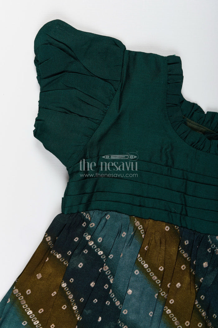 The Nesavu Girls Cotton Frock Ethnic Printed Frock for Toddler Girls Ideal for Cultural Days and Playwear Nesavu Nesavu ethnic printed frock toddler girls viscose cultural functions daily festive wear