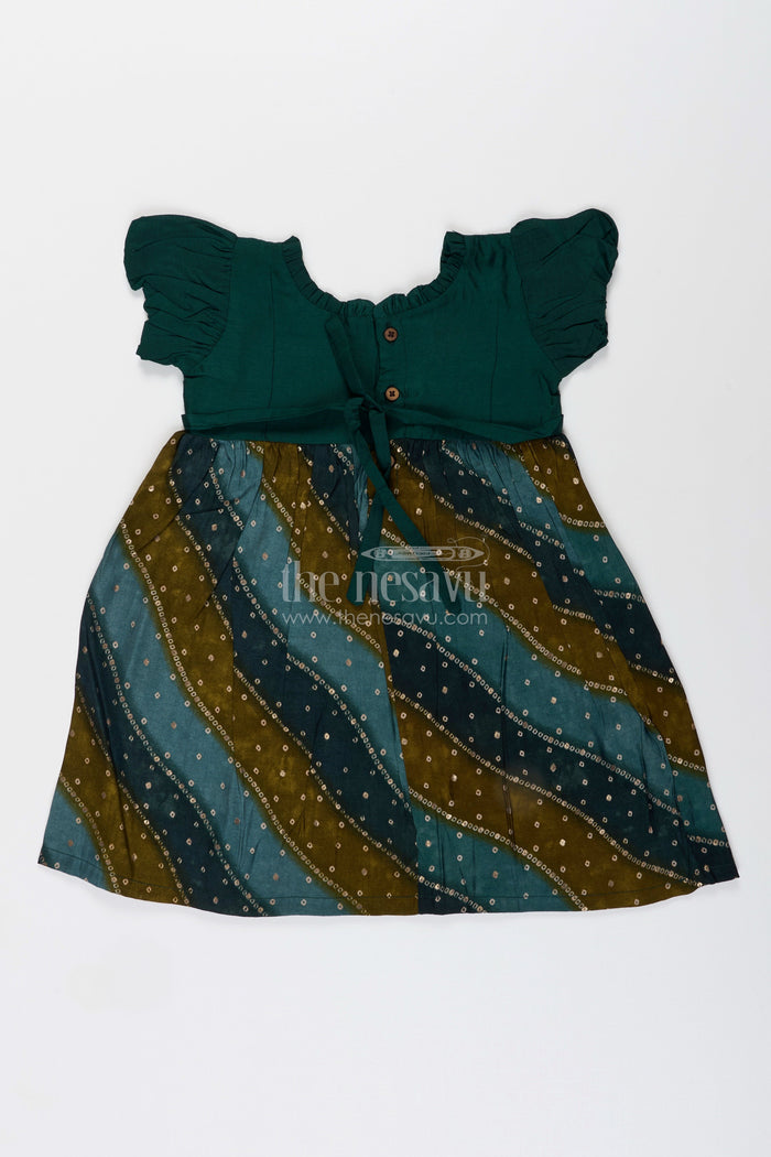The Nesavu Girls Cotton Frock Ethnic Printed Frock for Toddler Girls Ideal for Cultural Days and Playwear Nesavu Nesavu ethnic printed frock toddler girls viscose cultural functions daily festive wear
