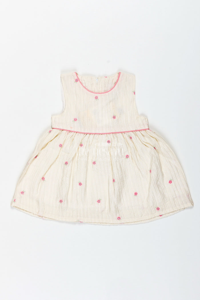 The Nesavu Baby Cotton Frocks Everyday Cotton Outfit Set for Baby Girls with Embroidery Nesavu Nesavu Soft Cotton Baby Girl Everyday Outfit Pink Shirt Embroidered Sleeveless Frock